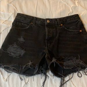 High Waisted Black Denim TopShop shorts